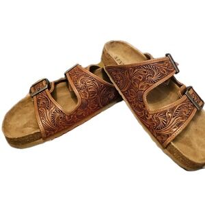 Myra Hand Tooled Leather‎ Sandals Footo Western Size 7 Womens